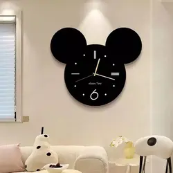 Mickey Watch Reloj De Pared Wall Art Decor Clock Saat Modern Design Living Room Decoration Loudspeaker Mute Watch Wanduhr