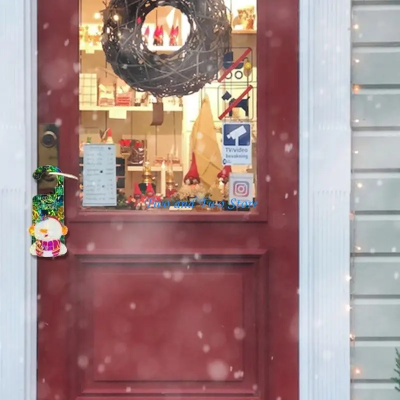 HX6F كريستال المجسم عيد الميلاد مقبض الباب بطاقة الحرف قالب من السيليكون مناسبة للإيبوكسي Crafts بها بنفسك الحرف صنع المجوهرات #3