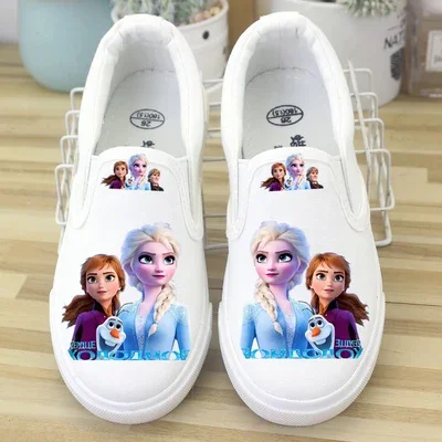 

Disney Children's Canvas Shoes frozen elsa Low top Girls' Shoes PU Autumn Breathable Non slip Casual Shoes