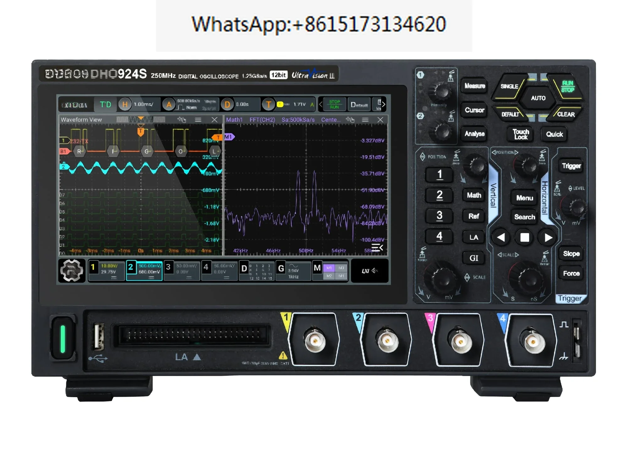 

DHO914/914S/924/924S 4Channel 125/250MHz Digital Oscilloscope 12 Bit 1.25GSa/Sec 50MPts Depth