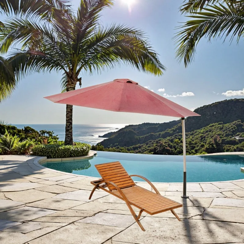 Modern Custom Foldable Portable Outdoor Sunshade Lying Bed Chair Combination Villa Wood Furniture for Hotel & Living Room Use