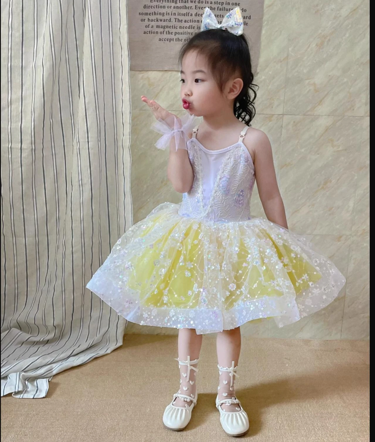 أطفال فستان الباليه سبعة ألوان الفتيات الأطفال الترتر فستان الأميرة الباليه توتو راقصة الباليه حفلة ملابس رقص فستان الباليه