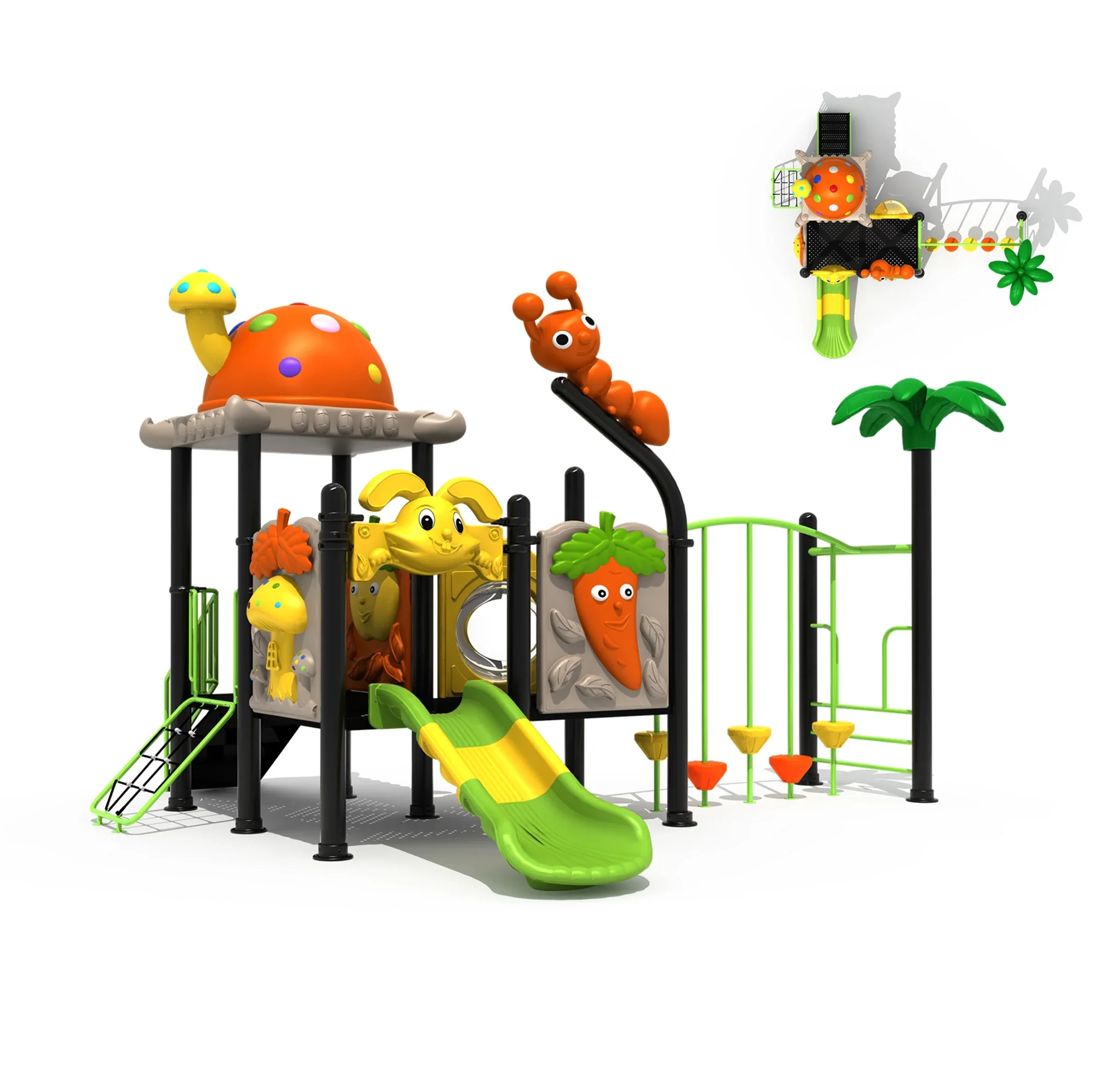 Commercial Children Outdoor Playground Equipment Kids Plastic Slide Playground for Sale