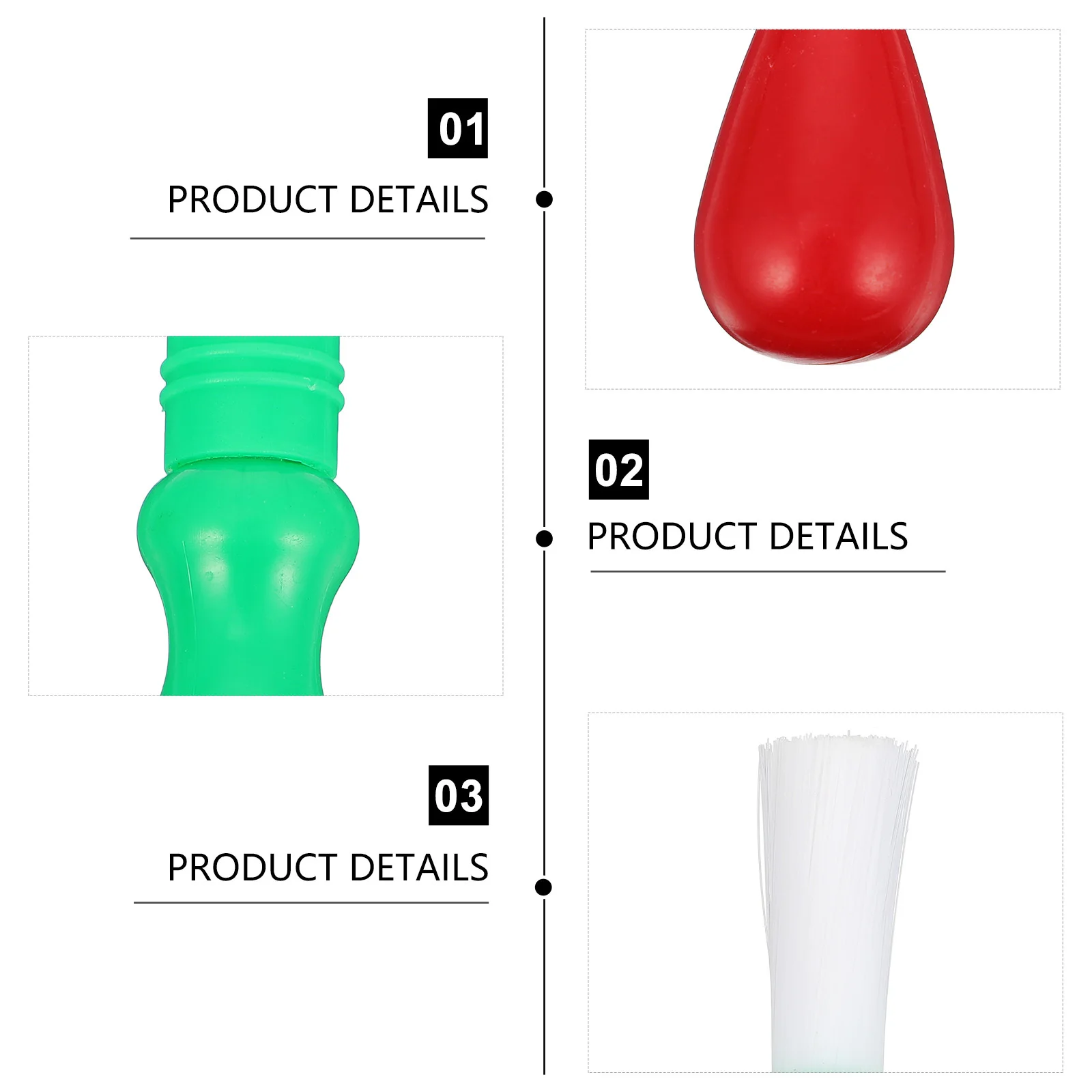 

3Pcs Painting Brushes Nylon Plastic Smooth Handle for Kids Art Supplies Gouache Watercolor Oil Acrylic Painting