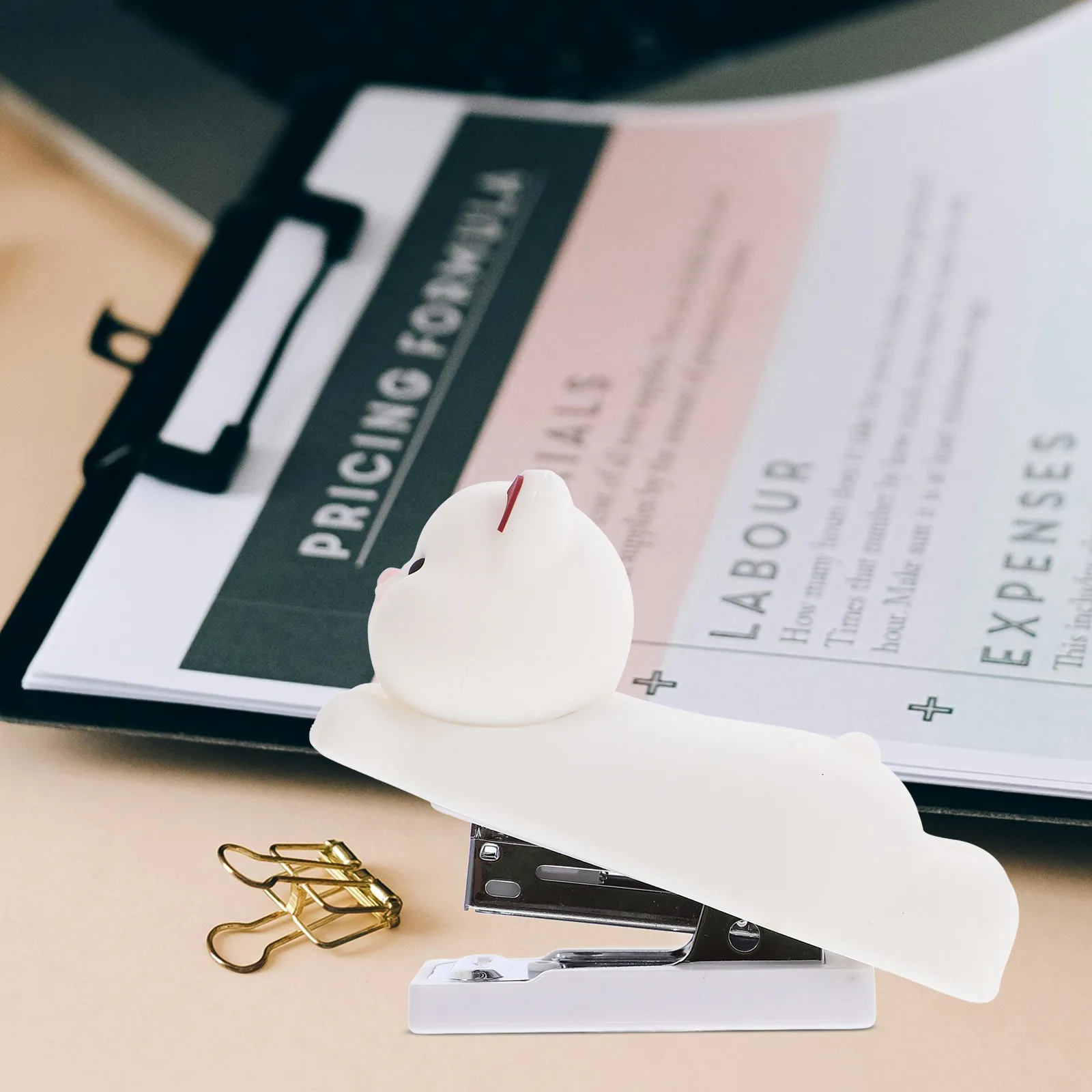 

Милый портативный силиконовый настольный степлер в виде мультяшной собачки для бумаг, заметок, экзаменов, ручной степлер для студентов и учителей