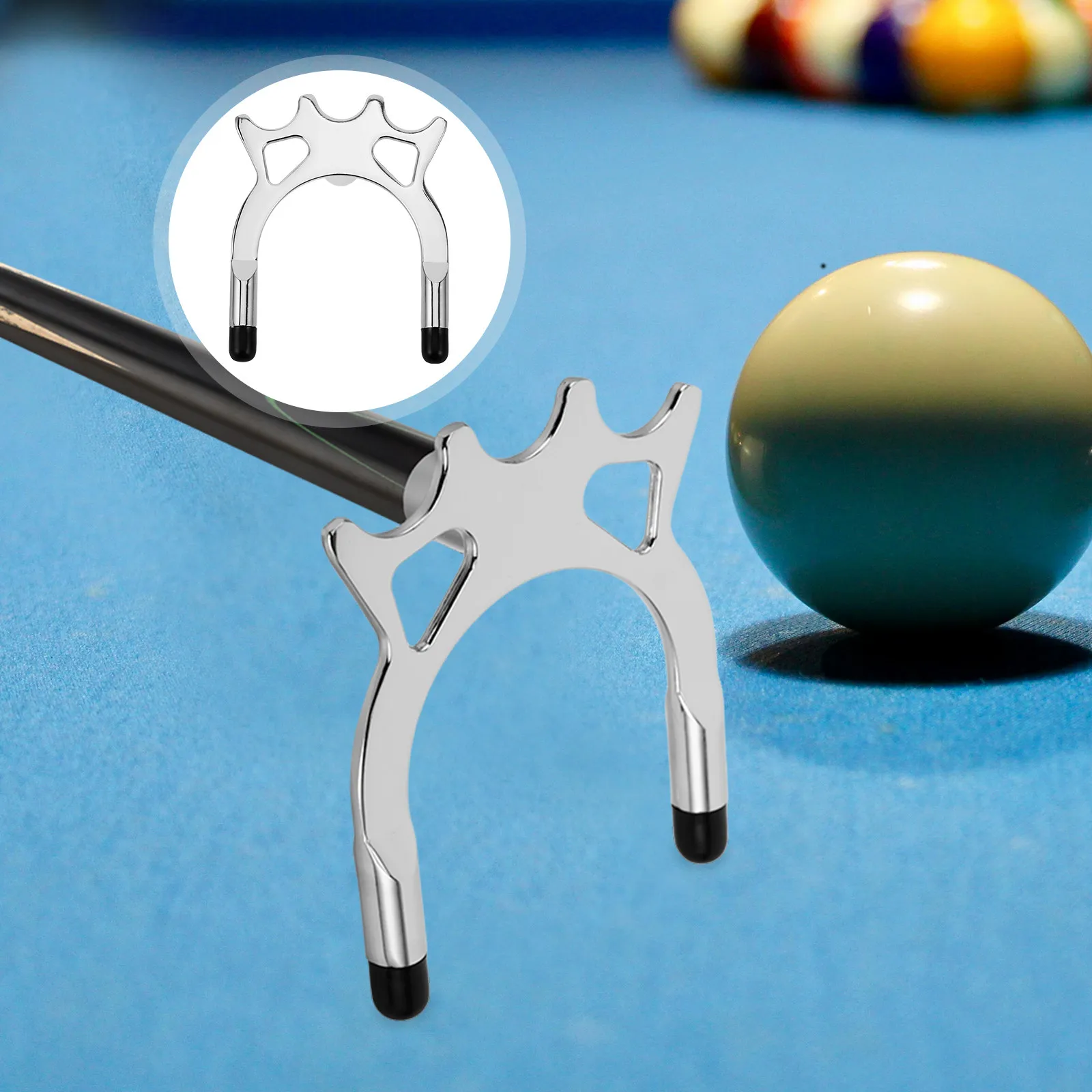 

Sleek Adjustable Cue Bridge Head Portable Lightweight Zinc Alloy Plastic Pool Billiards Accessory for Stable Accurate Shots