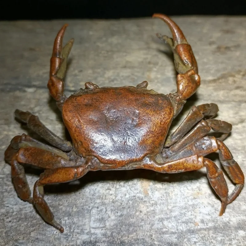 Vintage crab tea ornament, solid tea accessory, Zen-inspired fortune-general home decoration piece, crab