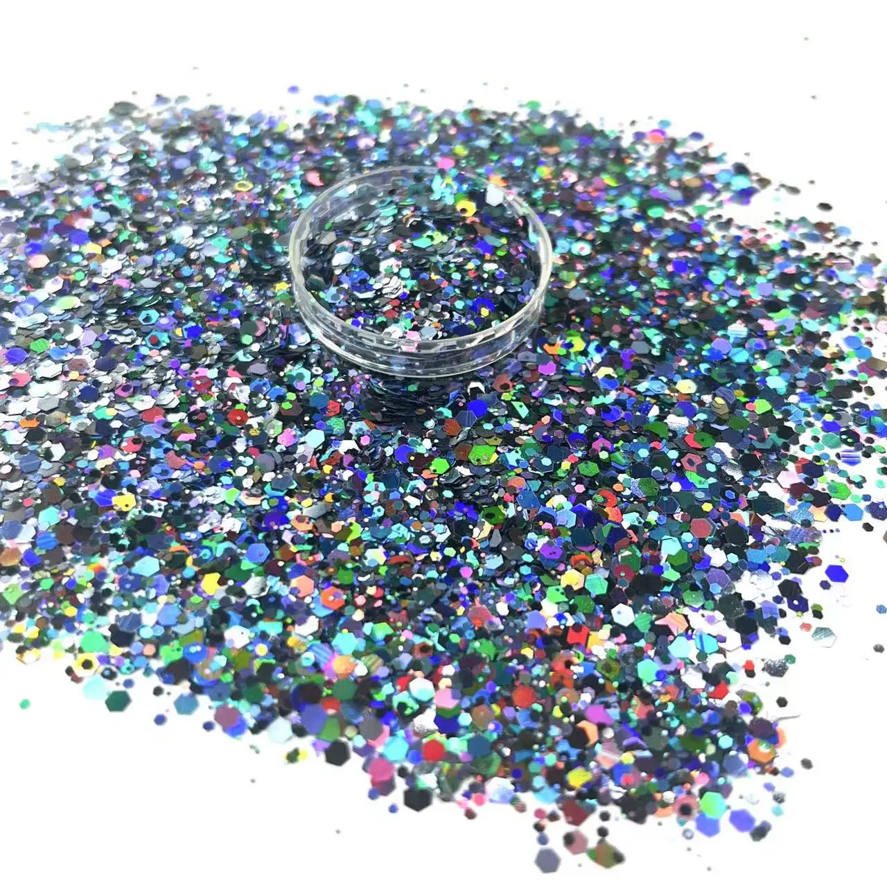 Glitter holográfico ofício granel 50g 1kg chunky misturado prego hexágono atacado lantejoulas reflexivo polonês slime