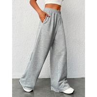 Autumn and Winter Gray Wide Leg Casual Sports Drape, Slimming and Versatile Floor Length Women's Pants