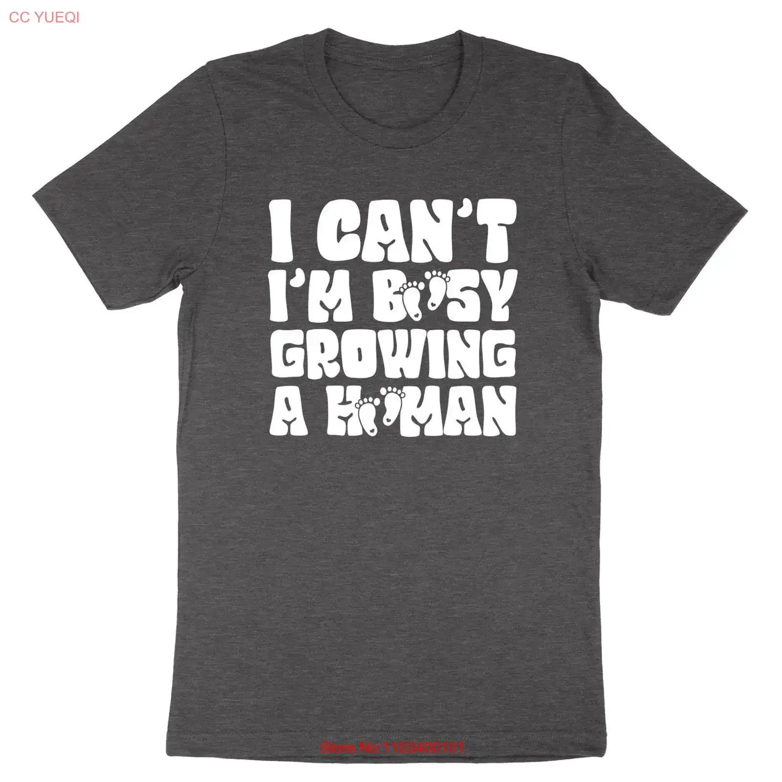 Lustiges Schwangerschafts-T-Shirt „Mom To Be I Can't Im Busy Growing A Human“ im Vintage-Look, modisches Oberteil für den Alltag, Unisex