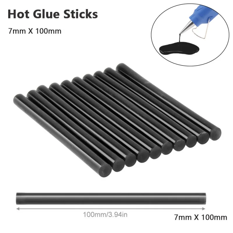 Hot Glue Stick Black Hot Melt Adhesive DIY Tools Glue Gun Silicone for Transparent Low Temperature Resistance Zazplaything