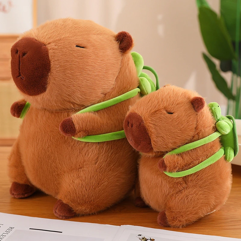 

Kawaii Fluffy Capybara Plush Doll Capybara With Tortoise Stuffed Toy Stuffed Animals Kids Juguetes Birthday Gift Home Decor