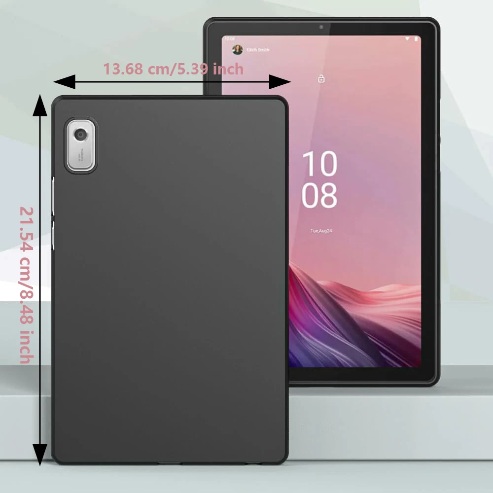 Matte Black Silicone Soft Case for Lenovo M9 Lightweight Anti-Slip Dustproof Tablet Protective Shell