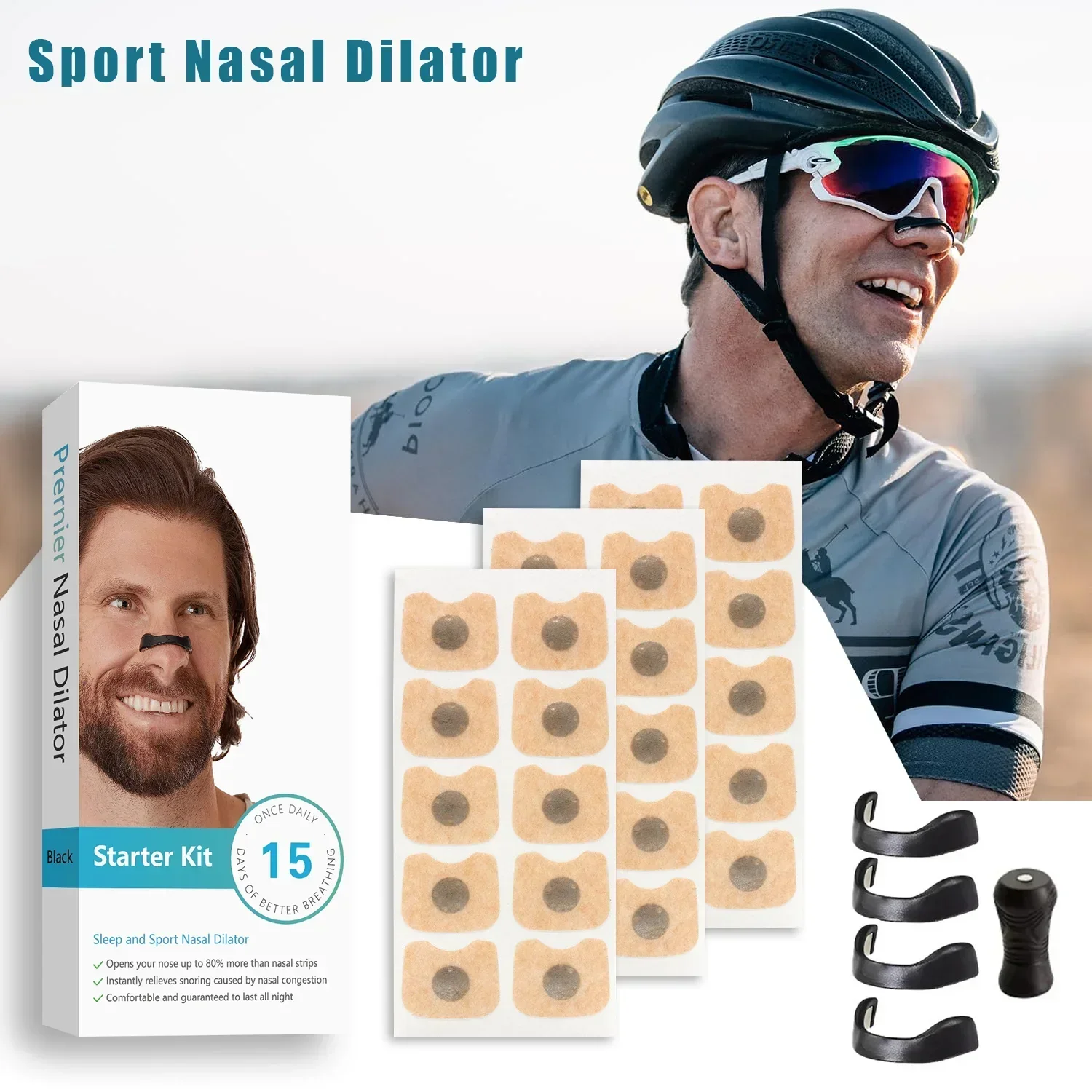 Kits de dilatadores de respiración Nasal magnéticos, 15 pares, dilatador Nasal deportivo, impulso de entrada de oxígeno, Reduce los ronquidos, Clip nasal de repuesto para respirar