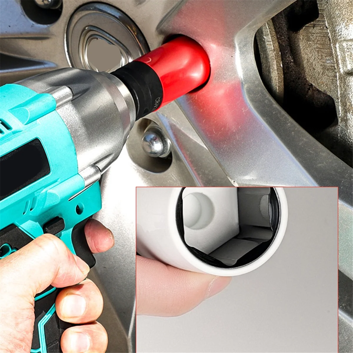 N18R Protetor de roda motriz Tomada de impacto Conjunto de manga de impacto Mangas de plástico 17 mm, 19 mm, 21 mm e 22 mm