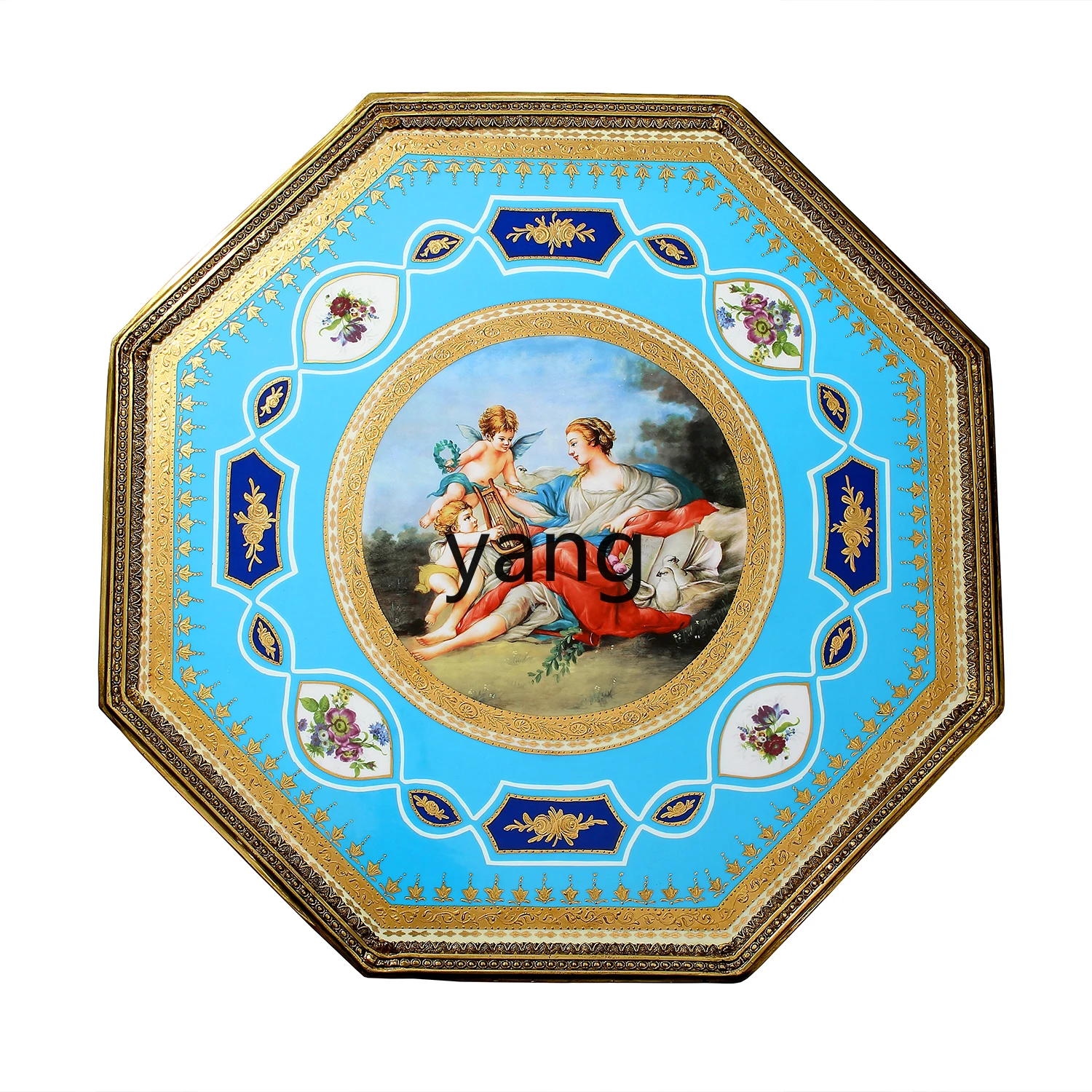 LMM Ceramic Inlaid Copper Octagonal Leisure Table Clearance Sale