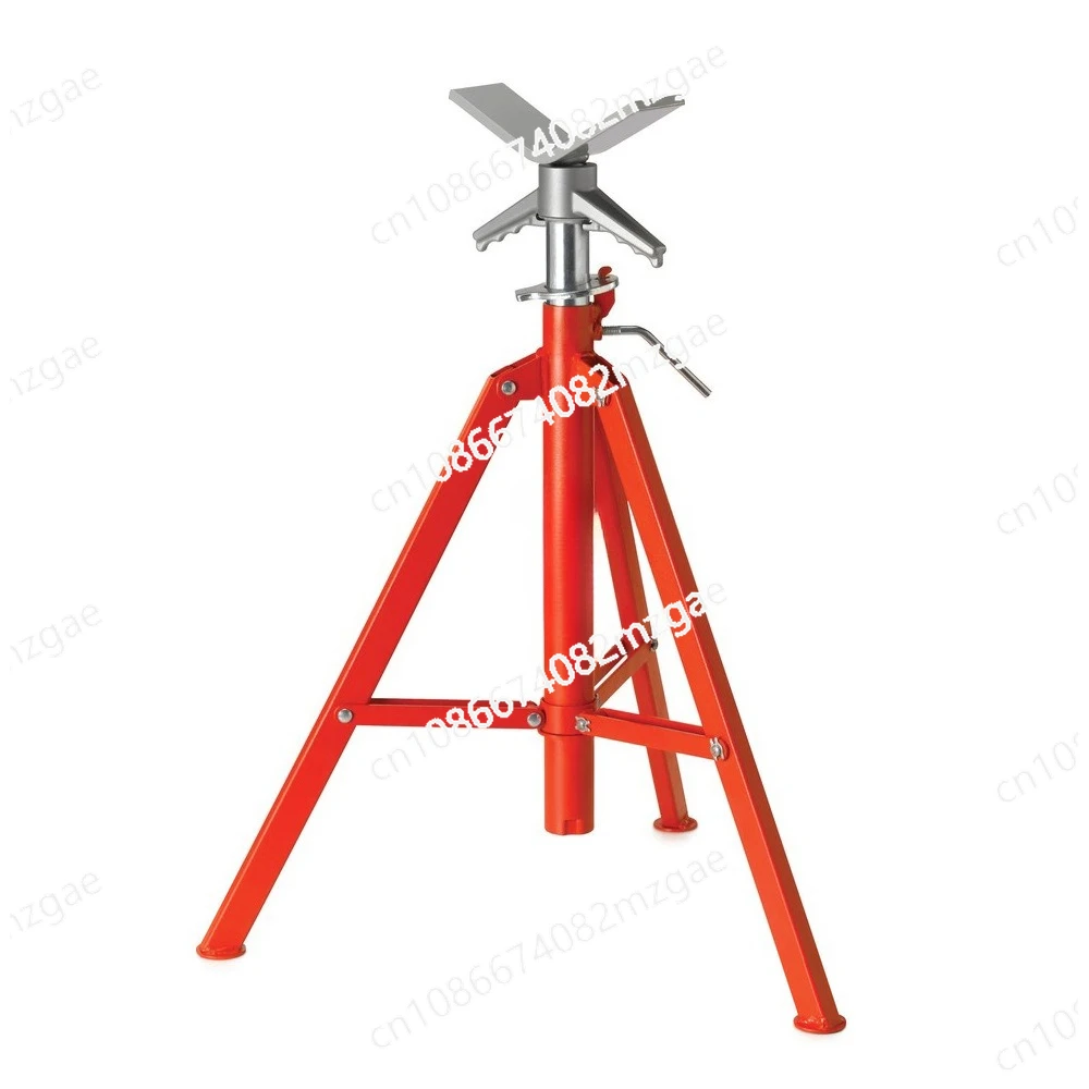 Adjustable Height V-Head Pipe Support Stand, Heavy Duty Tripod Pipe Vise for Industrial Use