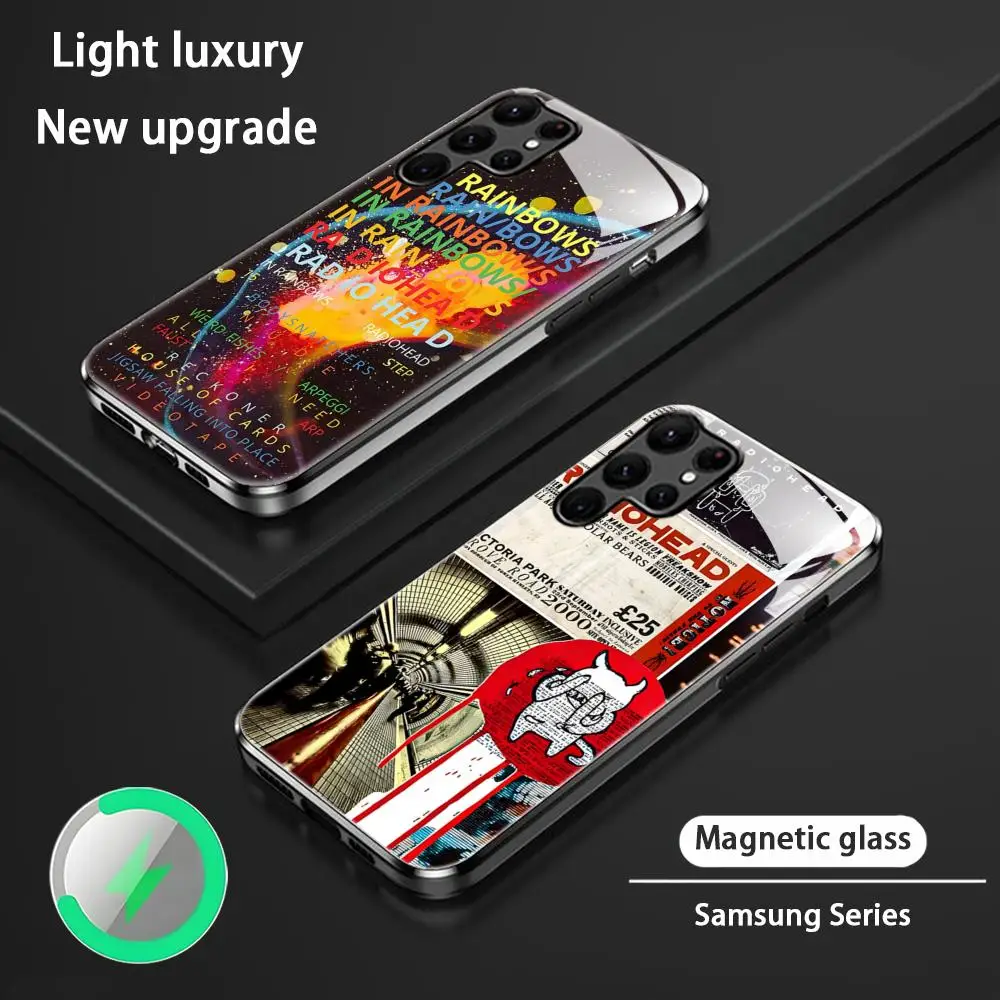 Hot Radiohead Rock Band Phone Case For Samsung S26 S25 S24 S23 S22 S21 S20 Plus Ultra Glass Magnetic Case