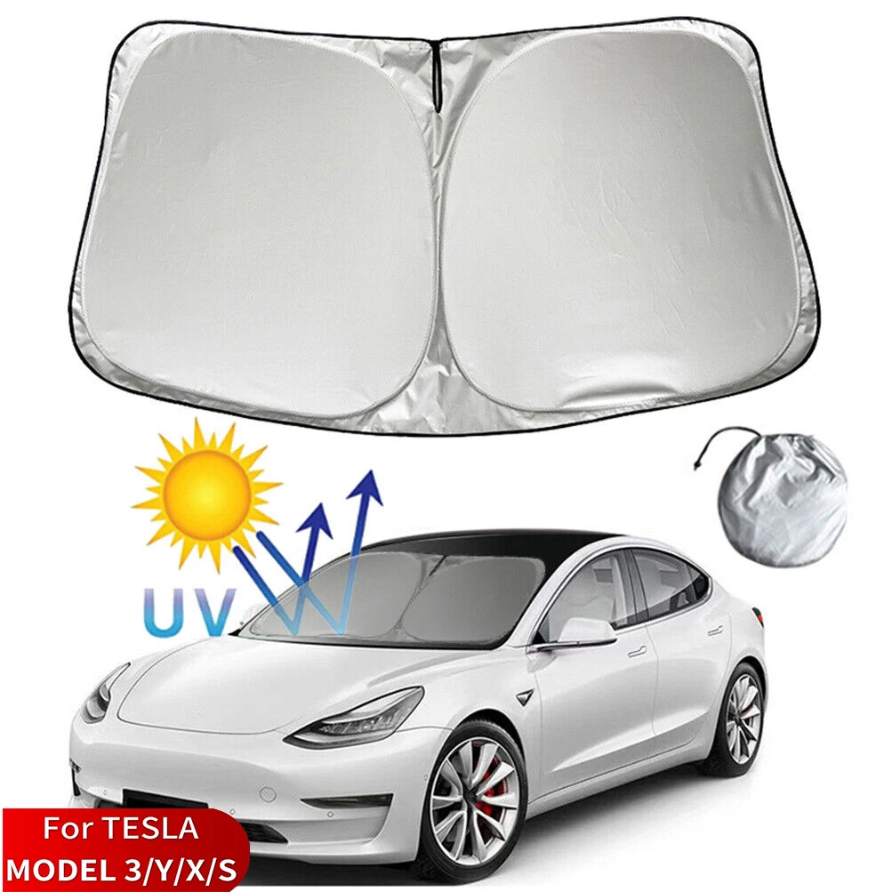Windshield Sunshade for Tesla Model Y 3 2017-2025 2026 Folding Front Window Sun Shade Cover Heat Protection Visor Accessories