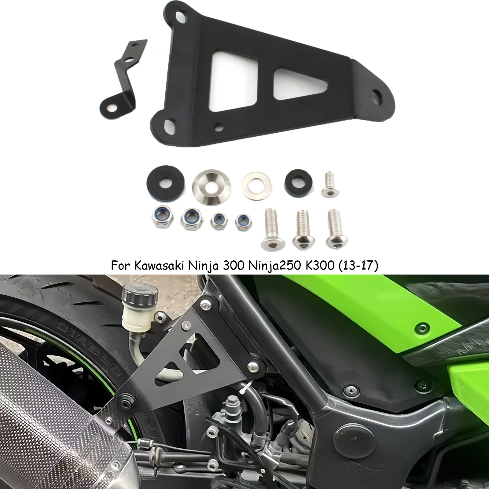 Para Kawasaki Ninja 300 Ninja250 K300 2013-2017 accesorios de motocicleta suspensión de tubo de escape soporte de suspensión de tubo de escape