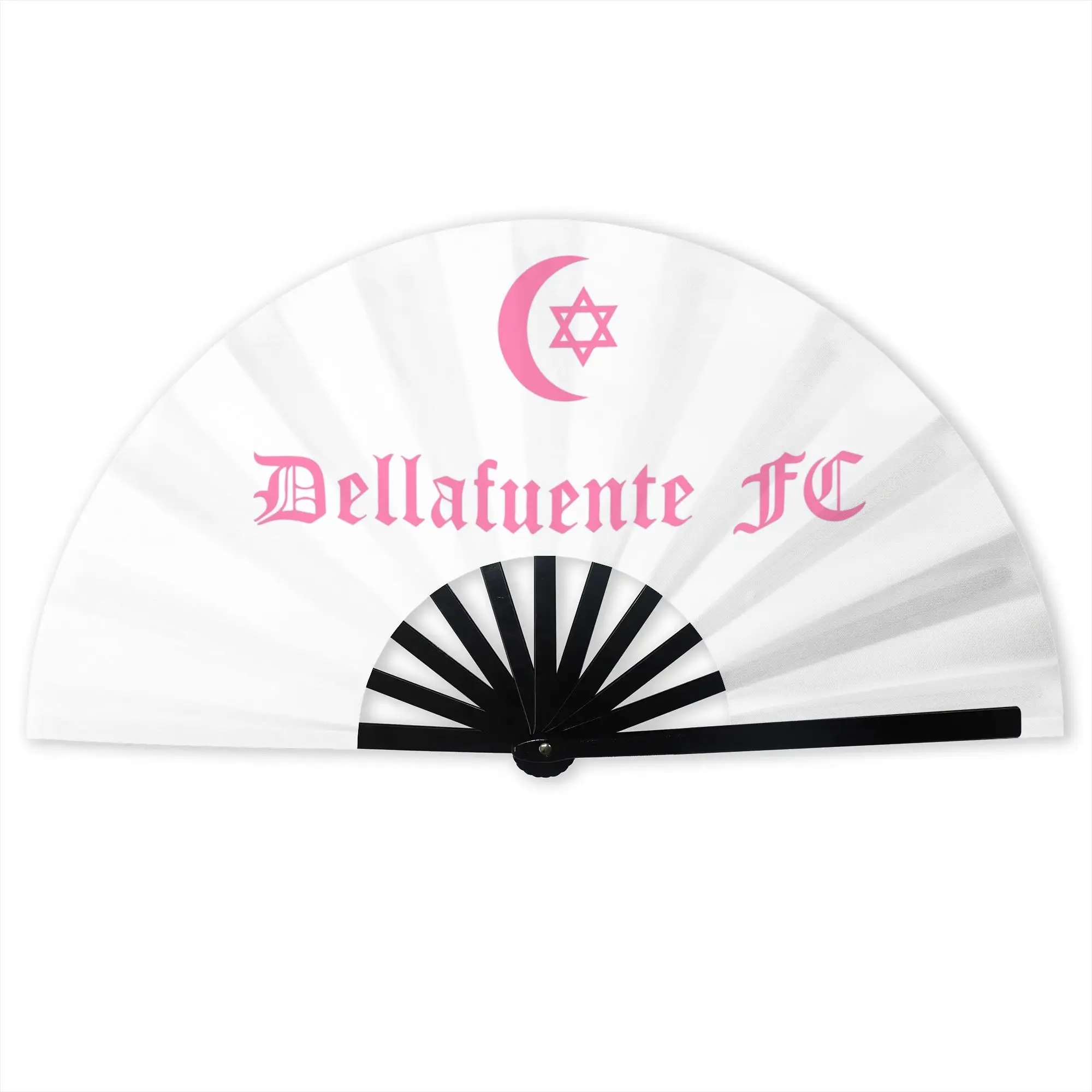 Dellafuente  Logo Hand Fan Promotional Gift Event Souvenir Singer Songwriter  Durable Folding Fans Novelty Bulk Pack Fan