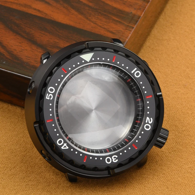 

Стальной корпус часов с PVD-светящейся тунцом, сапфировое стекло, корпус часов для дайвинга, подходит для Seiko для NH35/NH36, модные часы с автоматическим механизмом