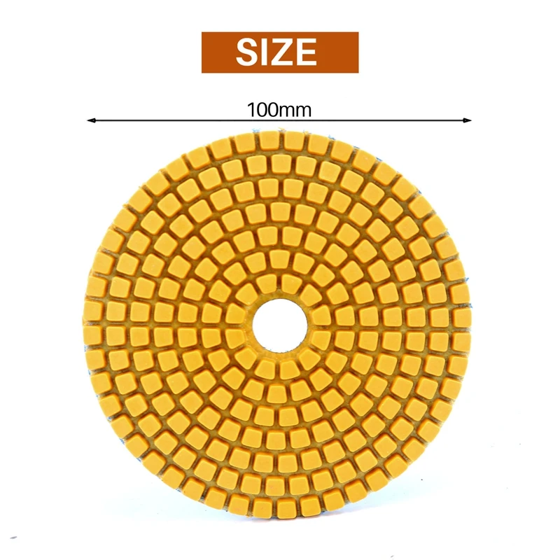 3 Pieces 100Mm Diamond Flexible Wet & Dry Polishing Pads 3 Step Floor Polish For Stone Marble Tile