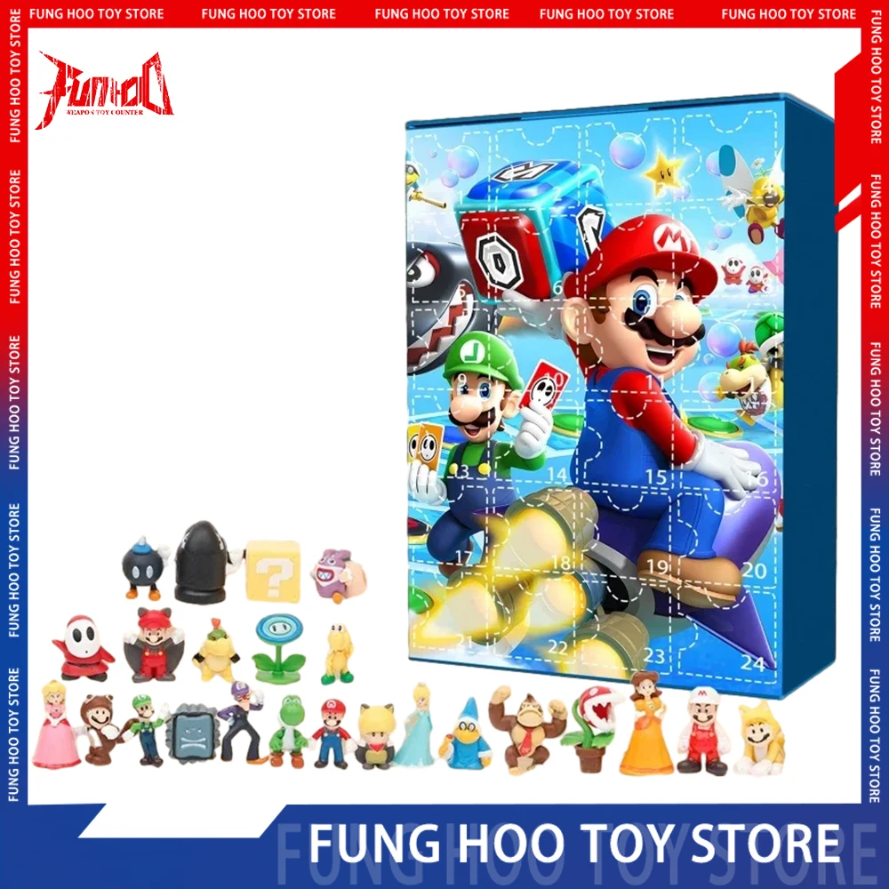 

Super Mario Bros Advent Calendar Box Christmas Toys Game Juguetes Advent Set Calendar Surprise Kids Toy Collection Ornament Gift