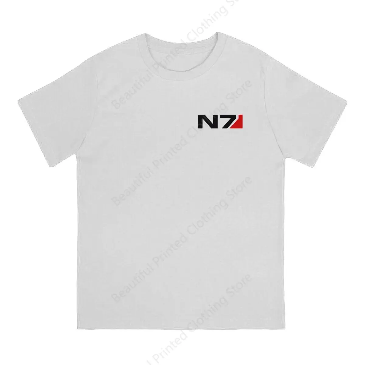 Men Women Trend Fun T-shirt N7 emblem, Mass Effect Classic Cotton Printing T-shirts Fashion Loose Tops Street Short Sleeve