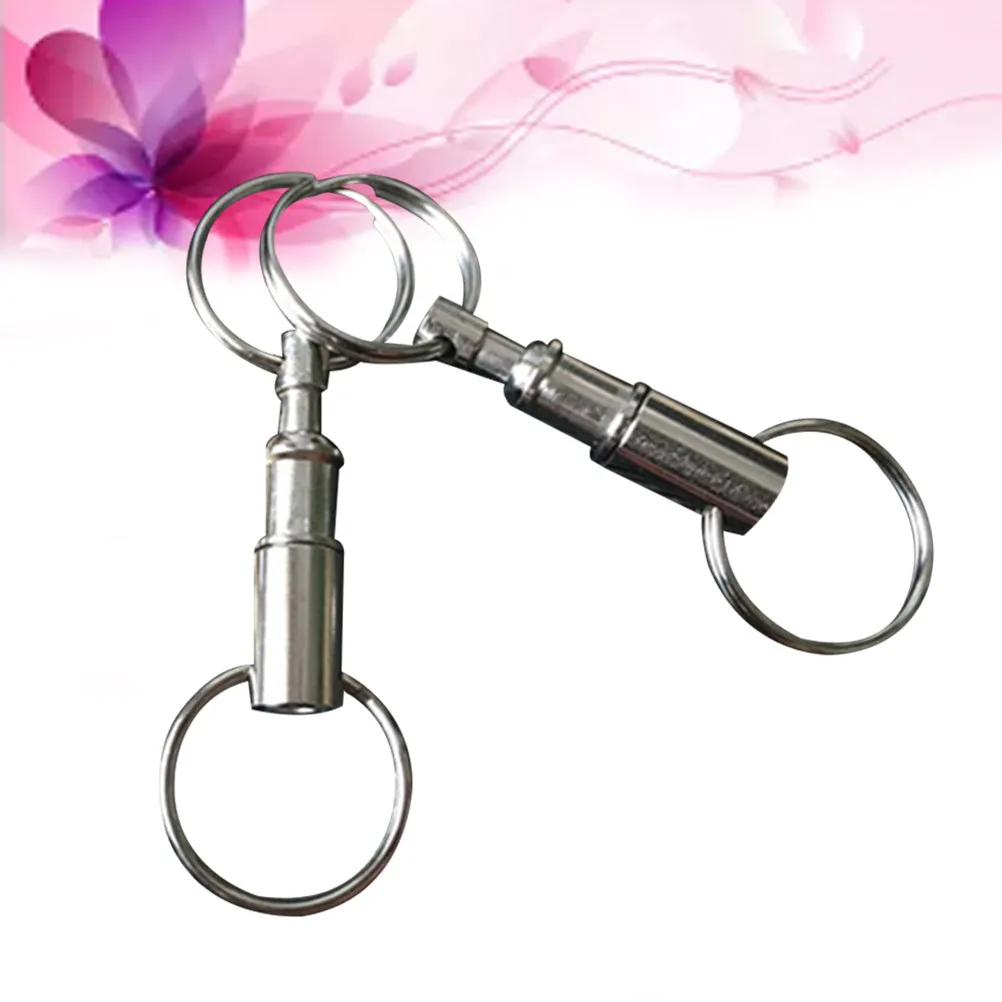 10Pcs Double Ring Metal Key Rings Strong Spring Snap Clasp Easy Use for Keys Dog Tags DIY Crafts Car Home Keychain Accessories