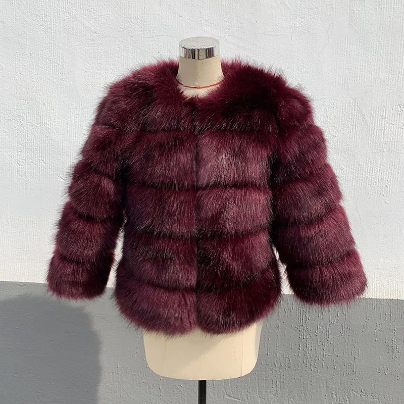 

Imitation Fox Fur Faux Fur Fashion Women 2025 New Thick Winter Fur Coat Faux Fox Fur Coat Solid Color Women Fur Coat For H428