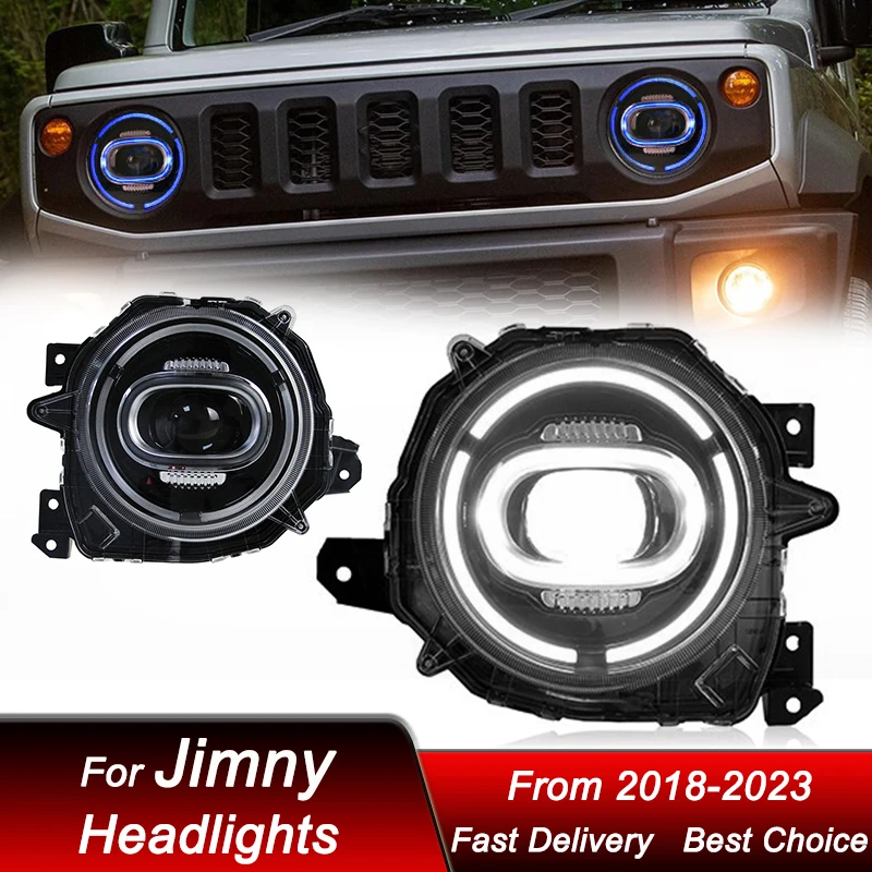 

Автомобильные фары для Suzuki Jimny JB74 2018-2023 Benz, Полный стандарт, автомобильная фара в сборе, обновленный прожектор, объектив, комплект аксессуаров