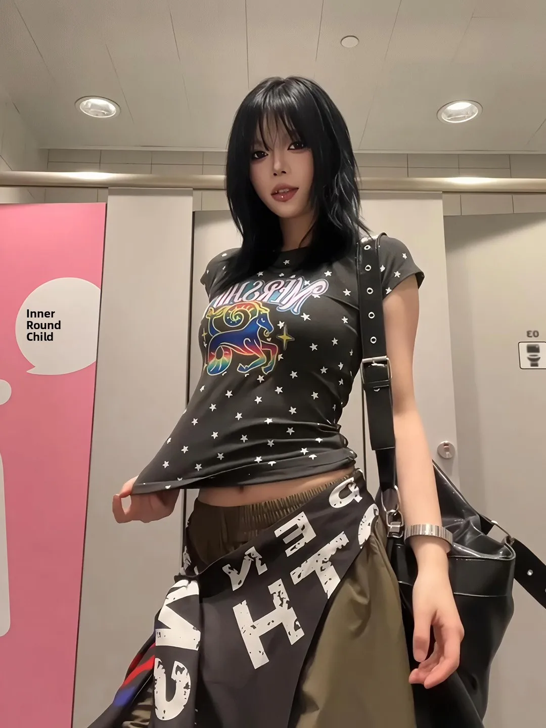 Amerikaanse Retro Star Print ort Sve T-shirt Dames Zomer Slim Fit Modal Top Hot Girl Sle Creatief Patroon Koel gevoel