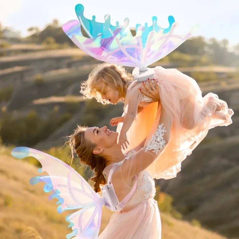 Butterfly Wings with Light Music Electrical Elf Wings Glowing Angel Wing Halloween Dress Up Prop Girls Happy Birthday Party Deco