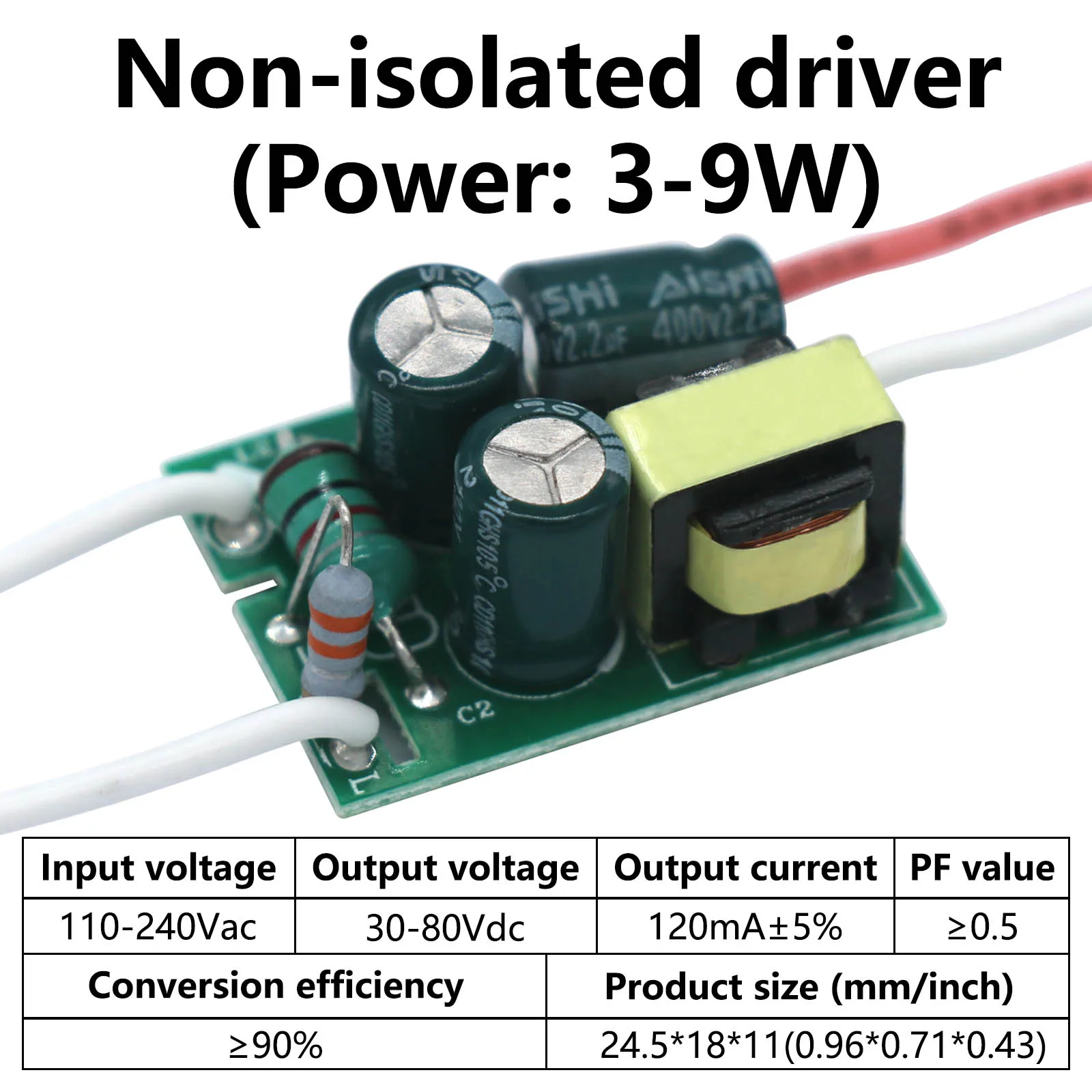 3-9W 9-18W 8-25W DC30-80V Non isolato LED Driver Light Transformer Input AC110-240V alimentatore adattatore dispositivo di alimentazione per