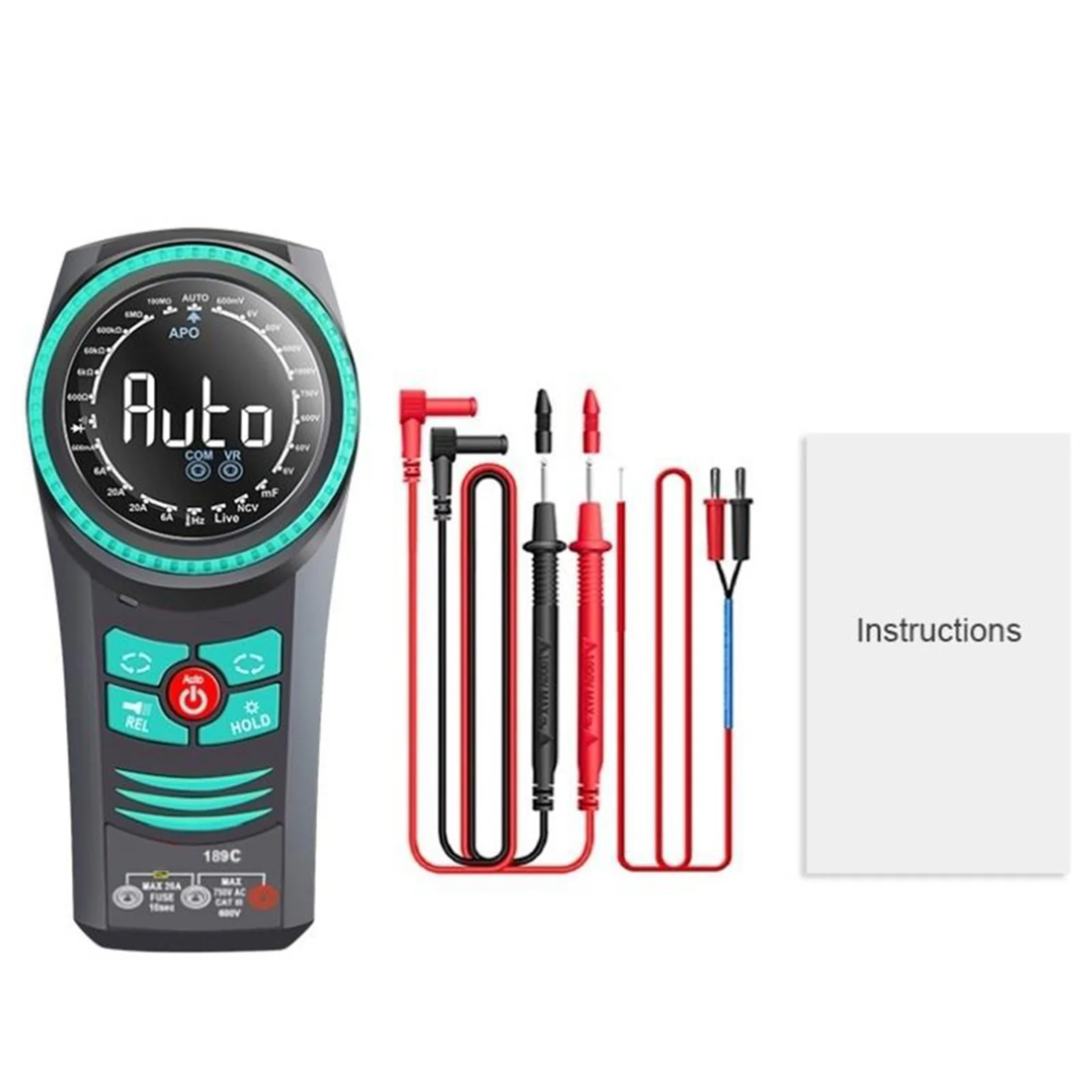 

Rotary Dial Multimeter AC/DC NCV With LED Test Backlight 6000 Counts Multimeter Intelligent Digital Multimeter