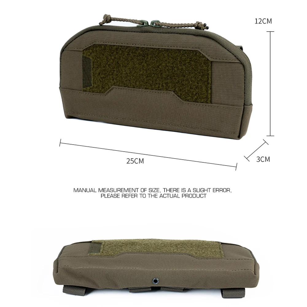 Tactical K type management bag, double-open zipper, MOLLE mounting belt, bottom drainage hole, easy to carry