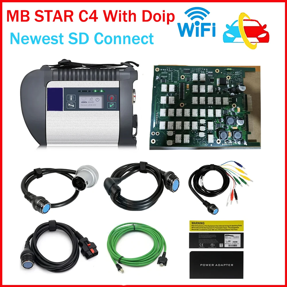 Full Chip MB Star C4 Plus DOIP Wifi Function SD Connect Diagnostic Tool with SSD v2023.09 Full Software For Car/Truck