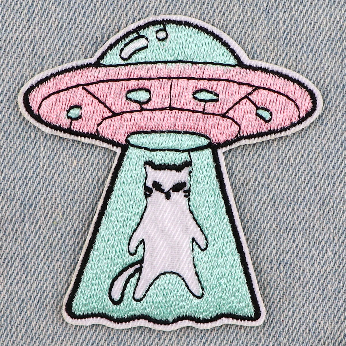 Patch brodé de dessin animé Alien, pour vêtements, vestes, Patch thermoadhésif, bricolage, fer sur Patch, accessoires autocollants appliqués