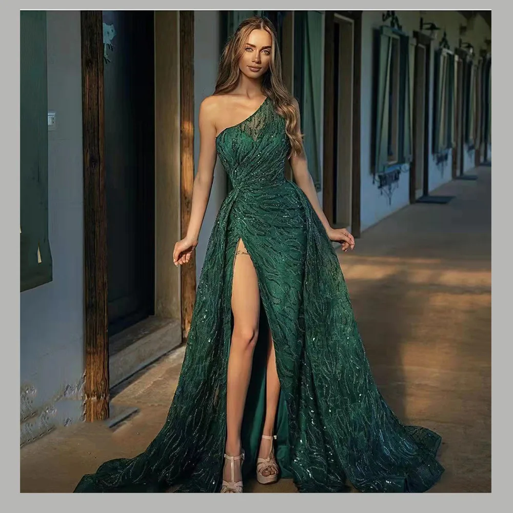 

New Women Dress Sexy Mermaid Chic High Split Swing Evening Party Dress 2026 Summer Luxury Elegant Sequin Halter Gala Dress