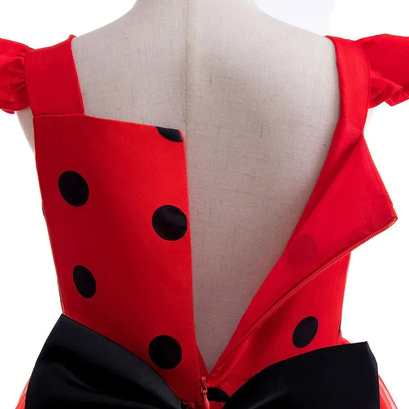 เด็กวัยหัดเดินชุดด้วงน้อย Ladybug คอสเพลย์เครื่องแต่งกายหน้ากากวิกผมต่างหูเด็กฮาโลวีนเครื่องแต่งกายแฟนซีเด็กชุดปาร์ตี้