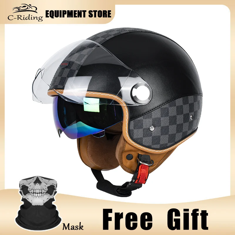 

Latest Fashion 3/4 Open Face Motorcycle Helmet for Men Women Lightweight ABS Shell Comfortable Liner Perfect for City Commuting