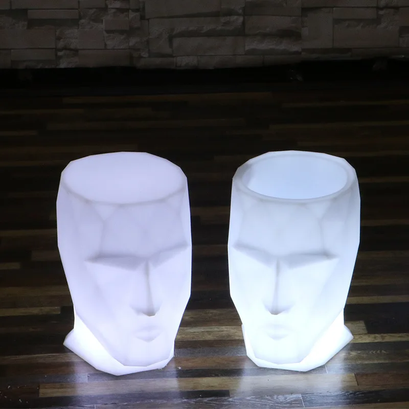 Floor Standing Face Shape Creative LED Planters 49*68*70cm Opening Ceremony Decorative Flower Tub Hotel Decor Flower Basket