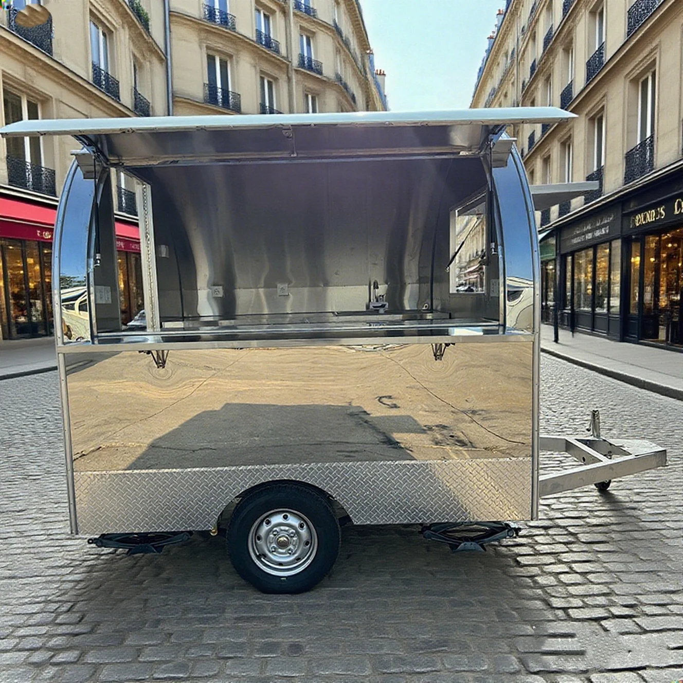 

Stainless steel Portable Outdoor Kitchen Food Truck Trailer Cart Mobile Snack Bar Ice Cream Truck Tent Caravan