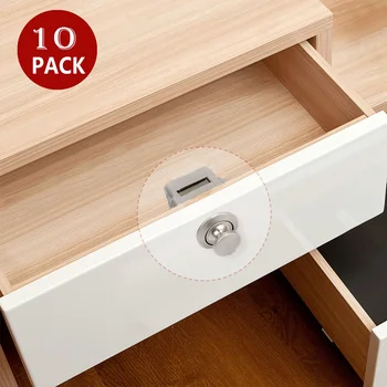 푸시 단추 서랍 래치, 캠핑카 찬장 손잡이, RV 구획 래치 캐치, 캐러밴 보트 모터홈 캐비닛 서랍, 20mm, 10 개 