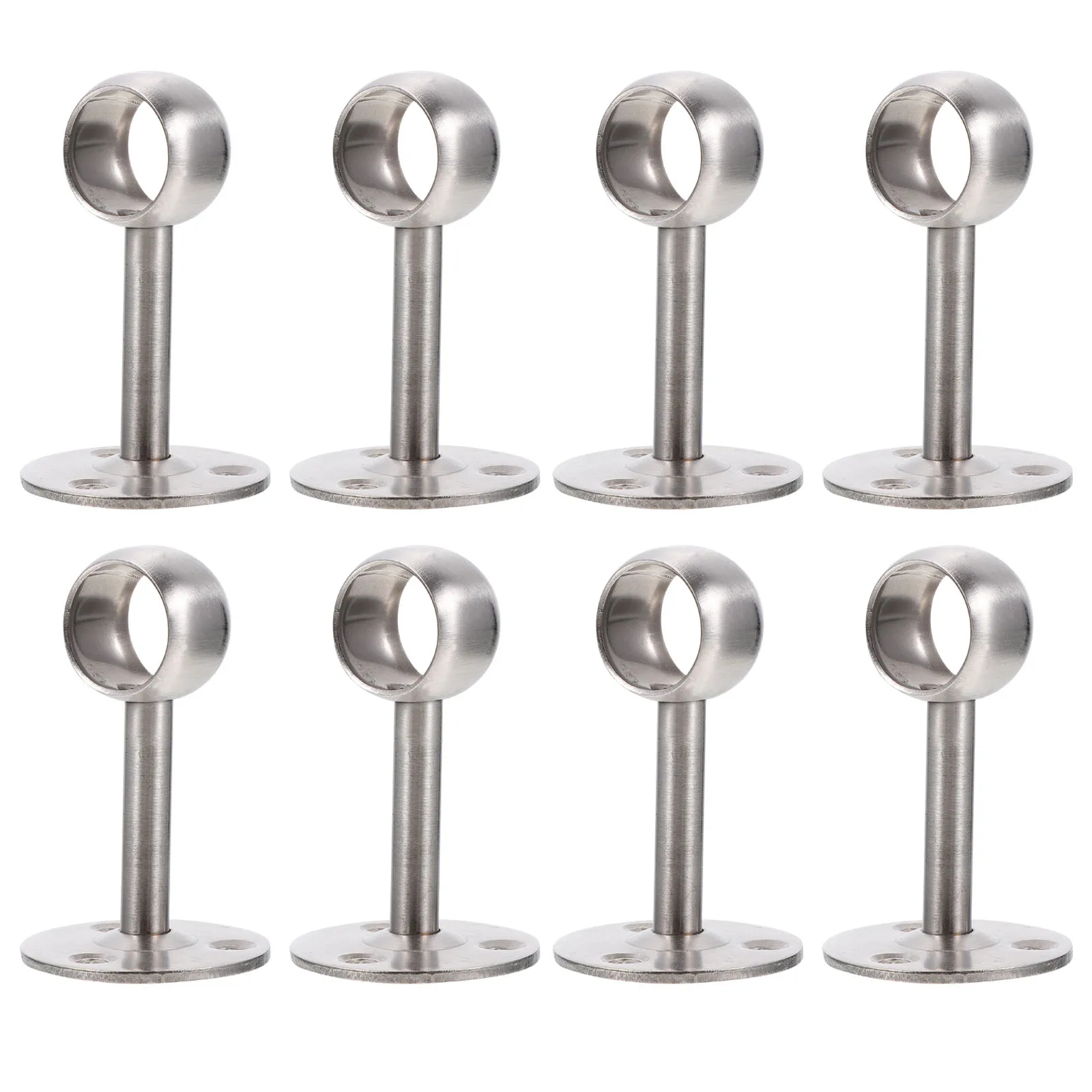 

8 Pcs Stainless Steel Ceiling Hooks Heavy Duty Closet Rod Support Curtain Brackets Wardrobe Rack Quiet Wear Resistant Easy