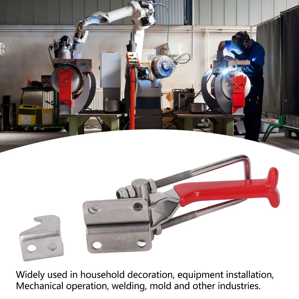 Adjustable 304 Stainless Toggle Clamp Hold Down Pull Action Toggle Latch Quick Release Lever Clamp Boxcar