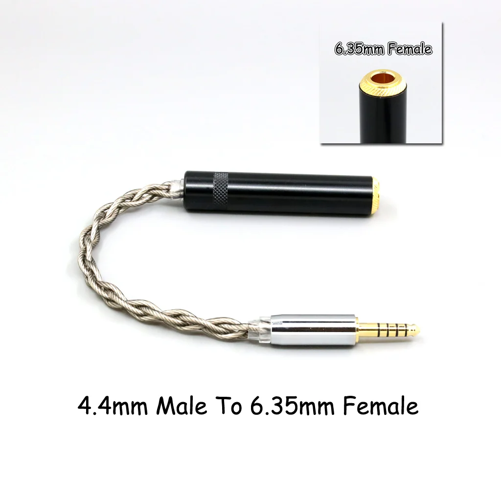 99 % reines Silber + Graphen versilbertes Schild-Kopfhörerkabel für 4,4 mm, 3,5 mm, 2,5 mm XLR 6,35 mm Stecker auf Buchse, Adapter-Konverter – Detail 7