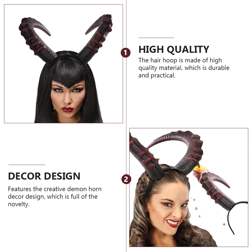 Devil's Horn Headband Hair Mask Antelope Costumes Horns Headdress Prop Carnival Celebration Headgear Apparel