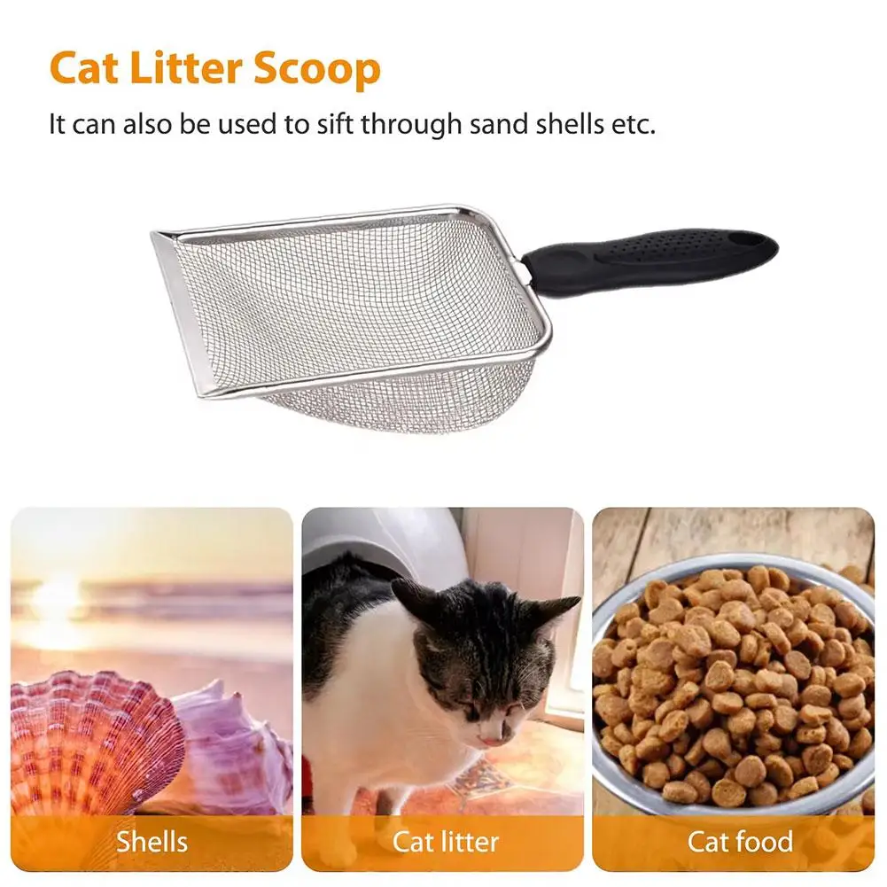 Litter Filter Shovel Stainless Steel Hanging Scooper Toilet Cleaning Tool Pet Supplies For Ragdoll Persian C D0v9